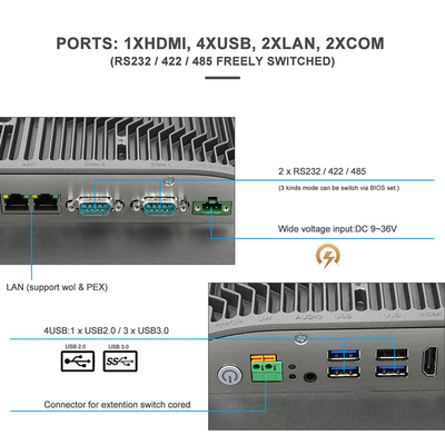 IP65 αδιάβροχο χωρητικό Dustproof 1920X1080 HDMI HMI οθόνης αφής PC επιτροπής επιτροπής