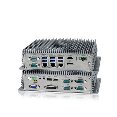 Ενσωματωμένο βιομηχανικό μίνι PC J6412 J1900 I3 I5 Fanless με 3*LAN 8*USB 6*COM