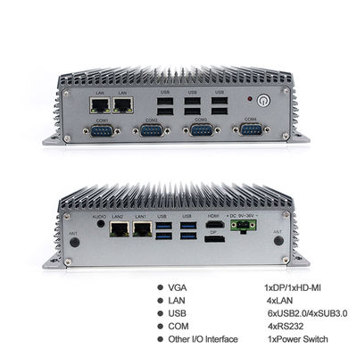 Βιομηχανικό μίνι PC Intel 8ο 4305U 4 τοπικό LAN 10 USB 4 RS232 Fanless