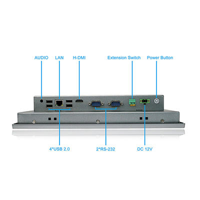 Τοποθετημένο τοίχος PC επιτροπής αφής 4*USB αρρενωπό έγκριση RoHS μεγέθους 12 ίντσας