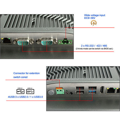 12 ενσωματωμένος αφή υπολογιστής PC Wifi επιτροπής ίντσας I3 8145U HMI βιομηχανικός εξατομικεύσιμος