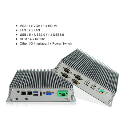 Προσαρμοσμένος J1900 Fanless βιομηχανικός ενσωματωμένος πυρήνας τετραγώνων κιβωτίων PC
